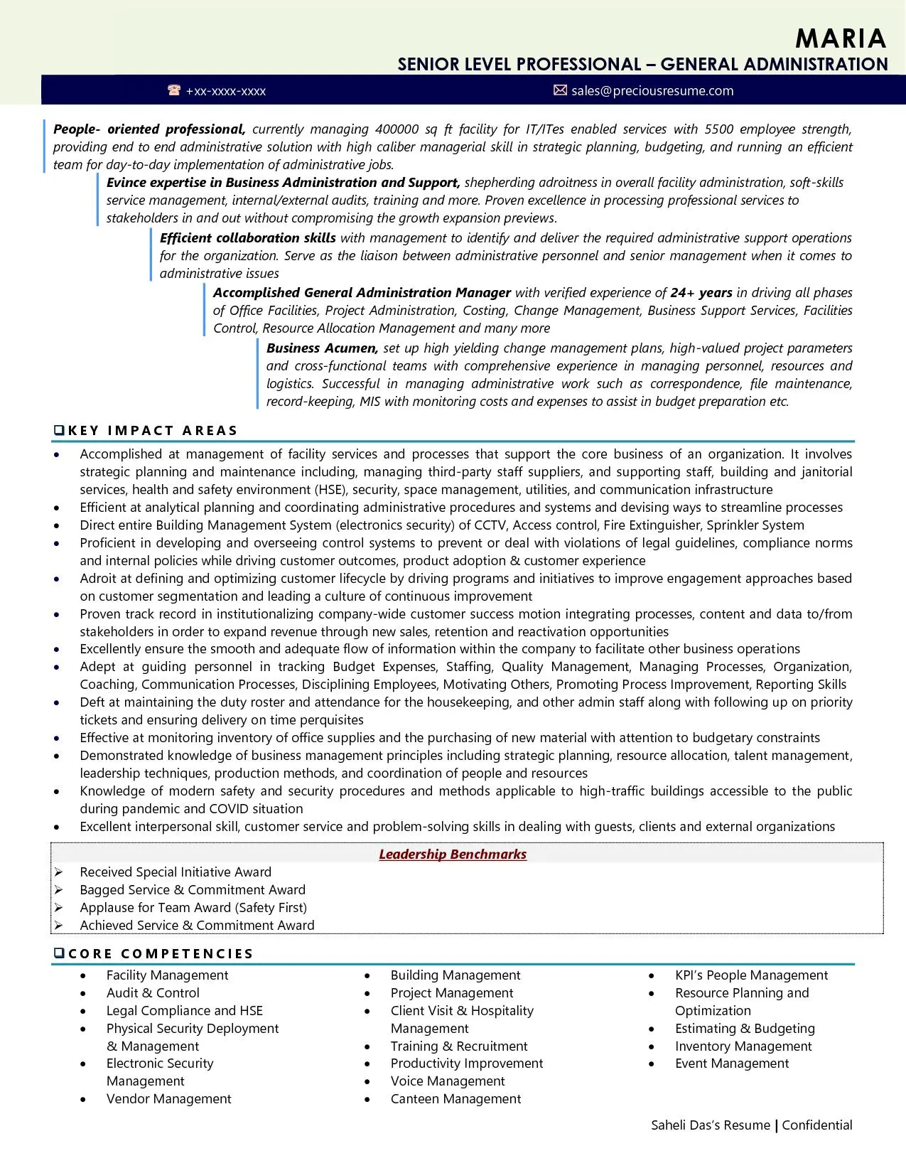 Textual Resume Sample